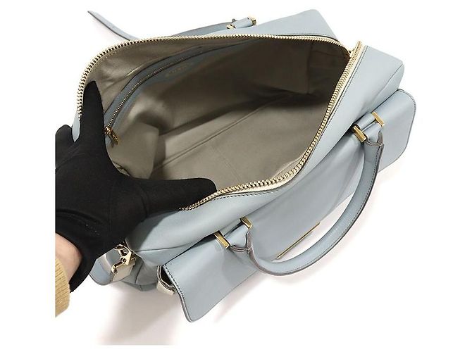 Tod's Tote militare in pelle bicolore azzurro cielo e bianco, media Blu - vista 5