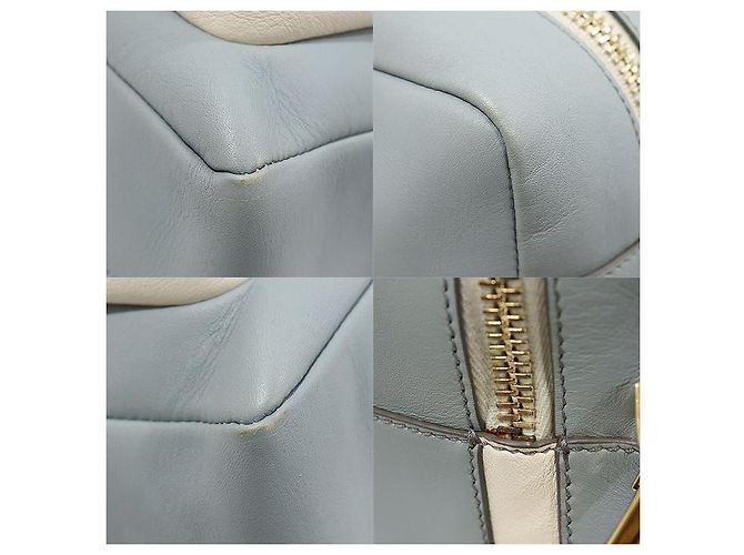 Tod's Tote militare in pelle bicolore azzurro cielo e bianco, media Blu - vista 6