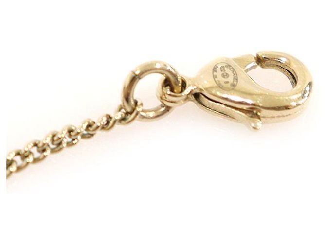 Chanel Collana Love CC in metallo dorato con cuore di cristallo rosa e perle D'oro - vista 6