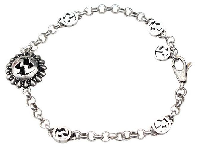 Gucci Bracciale con charm logo GG argento Multicolore - vista 2