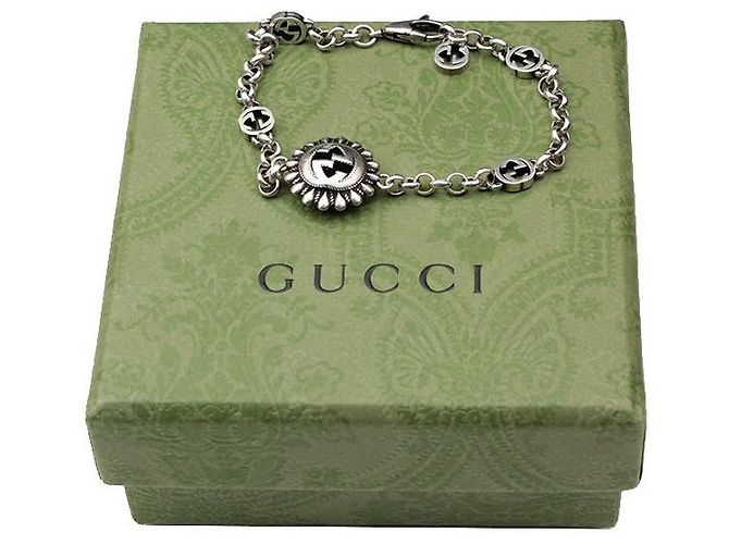 Gucci Bracciale con charm logo GG argento Multicolore - vista 4