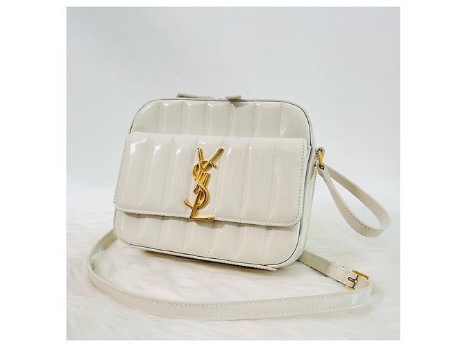 Saint Laurent Borsa a tracolla Vicky Toy Camera Ivory Bianco - vista 2