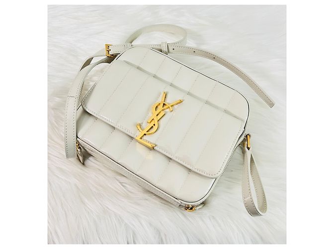 Saint Laurent Borsa a tracolla Vicky Toy Camera Ivory Bianco - vista 7