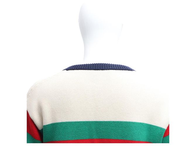 Gucci Gestreickter Wollstrickcardigan mit V-Ausschnitt Mehrfarben - Ansicht 15