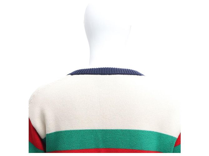 Gucci Gestreickter Wollstrickcardigan mit V-Ausschnitt Mehrfarben - Ansicht 6