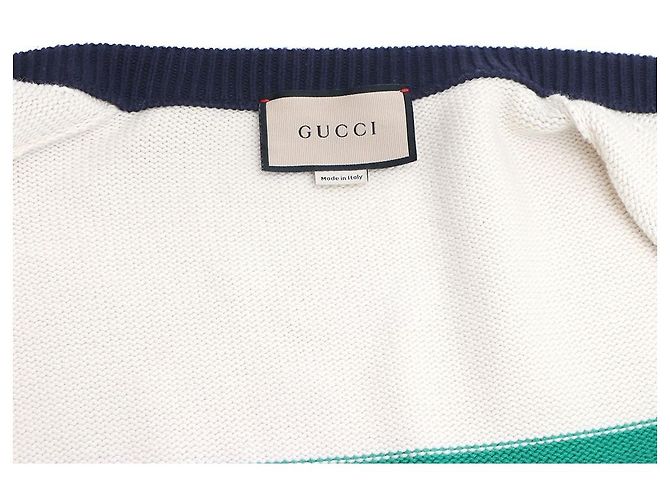 Gucci Gestreickter Wollstrickcardigan mit V-Ausschnitt Mehrfarben - Ansicht 8