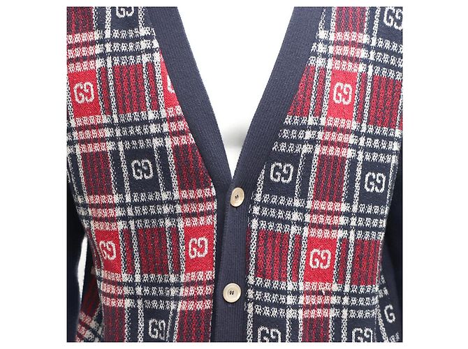 Gucci GG Check Wollstrickjacke für Herren Blau - Ansicht 11