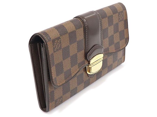Louis Vuitton Cartera Cecilia en lona Damier Ebene Castaño - vista 2