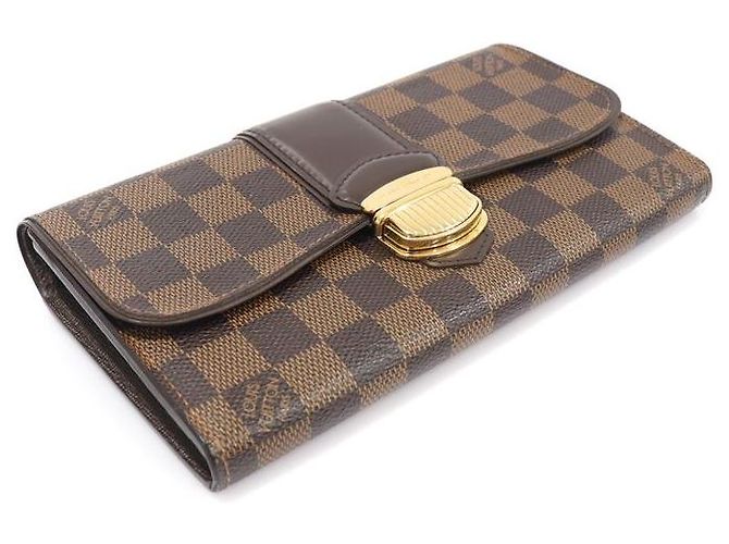 Louis Vuitton Cartera Cecilia en lona Damier Ebene Castaño - vista 3