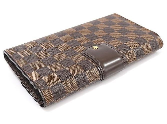 Louis Vuitton Cartera Cecilia en lona Damier Ebene Castaño - vista 4
