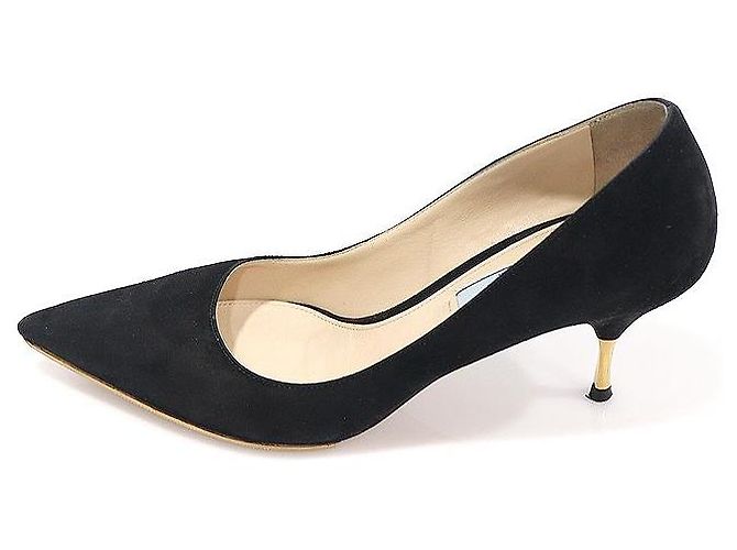 Prada Décolleté con tacco a spillo in scamosciato nero da donna - vista 3