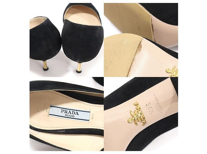 Prada Décolleté con tacco a spillo in scamosciato nero da donna - vista 7
