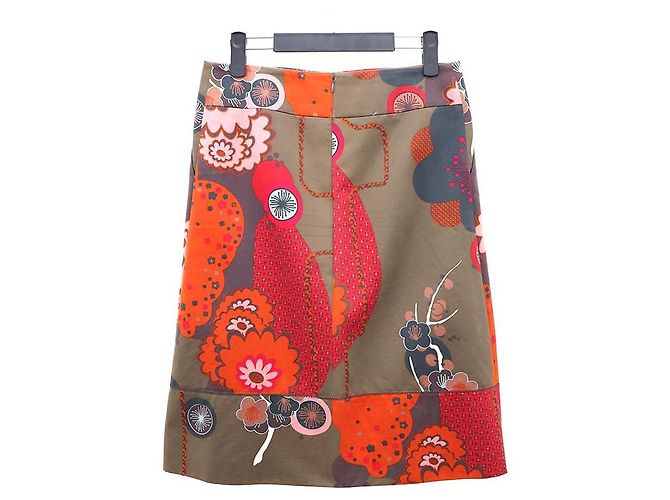 Kenzo Falda caqui con estampado floral Castaño - vista 2