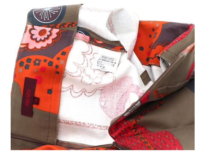 Kenzo Falda caqui con estampado floral Castaño - vista 6