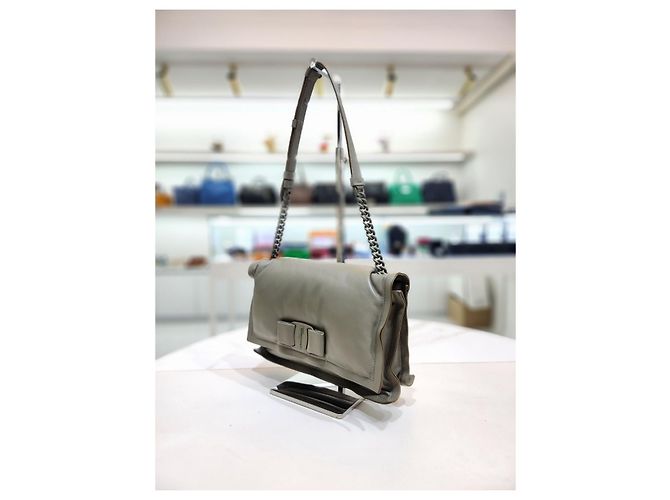 Salvatore Ferragamo Borsa a Spalla Viva Flap Chain Verde - vista 12