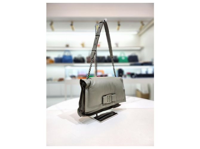 Salvatore Ferragamo Borsa a Spalla Viva Flap Chain Verde - vista 13