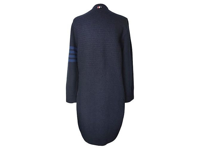 Thom Browne Langer Cardigan aus Wolle und Kaschmir in Mitternachtsblau - Ansicht 2