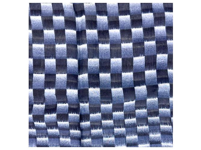 Louis Vuitton Bufanda larga de doble gasa de seda azul - vista 5