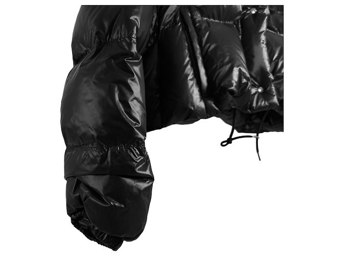 Prada Wandelbare kurze Steppjacke Schwarz - Ansicht 10