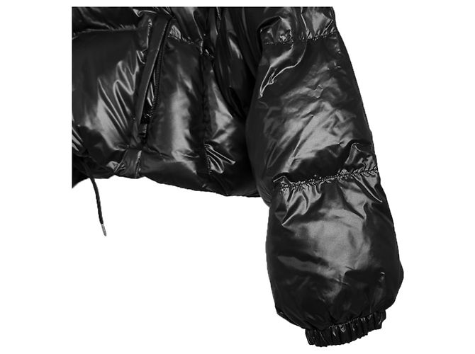 Prada Wandelbare kurze Steppjacke Schwarz - Ansicht 11
