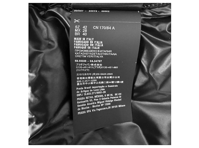 Prada Wandelbare kurze Steppjacke Schwarz - Ansicht 13