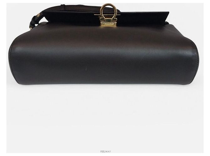 Salvatore Ferragamo Borsa a Spalla Gancini Abbey Crossbody Marrone - vista 4