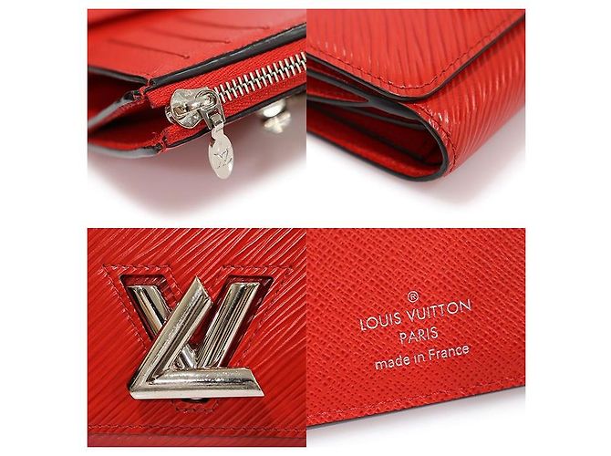 Louis Vuitton Carteira e porta-moedas Coccinelle Twist em couro Epi Vermelho - vista 7