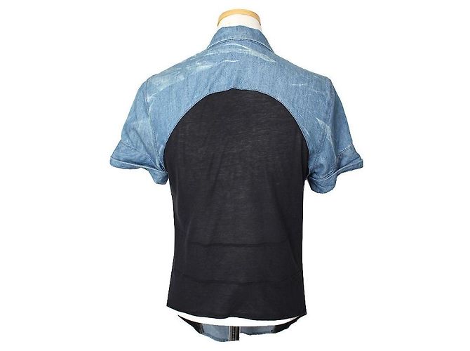 Helmut Lang Two-Tone Denim Shirt Blau - Ansicht 2