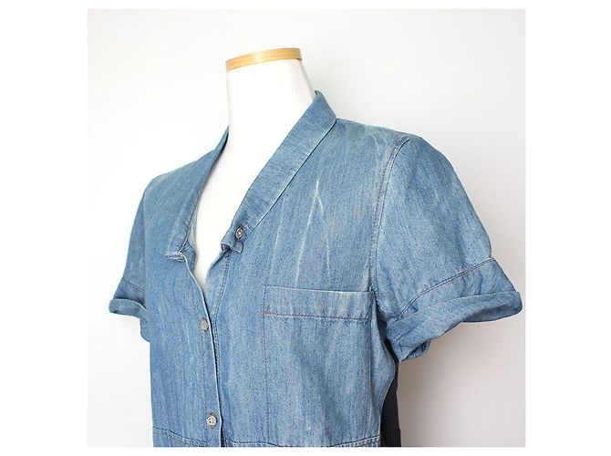 Helmut Lang Two-Tone Denim Shirt Blau - Ansicht 4
