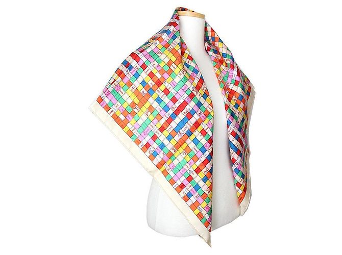Hermès Sciarpa in seta Baldric au Carré Multicolore - vista 3