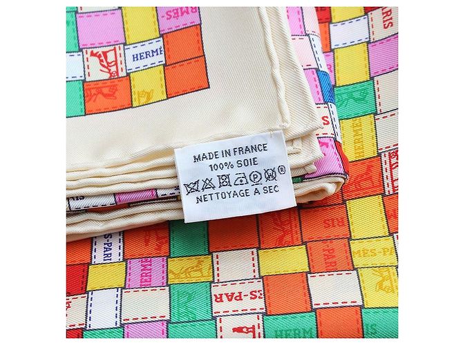 Hermès Sciarpa in seta Baldric au Carré Multicolore - vista 4