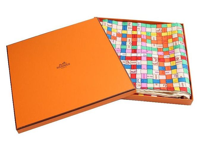 Hermès Sciarpa in seta Baldric au Carré Multicolore - vista 6