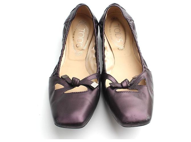 Tod's Scarpe ballerine Mary Jane viola e marrone - vista 2