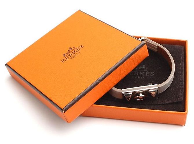 Hermès Pulseira Micro Rival Silver Stamp Marrom - vista 4