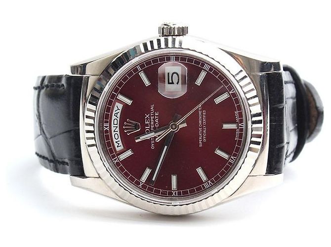 Orologio Rolex Oyster Perpetual Datejust da donna con quadrante bordeaux mm Rosso - vista 2