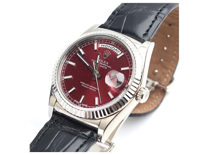 Orologio Rolex Oyster Perpetual Datejust da donna con quadrante bordeaux mm Rosso - vista 5