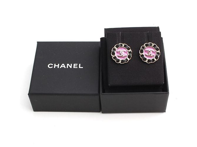 Chanel Violette Kettenohrringe in Silberoptik Mehrfarben - Ansicht 4