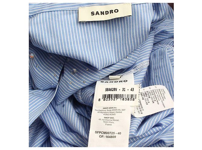 Sandro Camisa de rayas azules y strass - vista 3