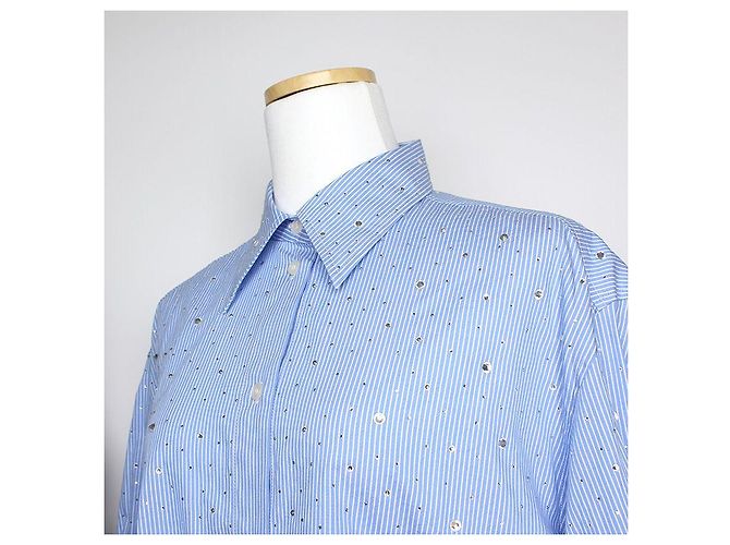 Sandro Camisa de rayas azules y strass - vista 4