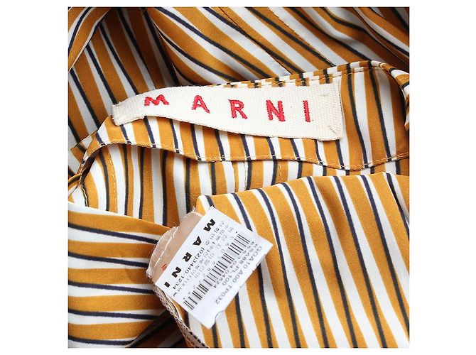 Marni Falda de rayas mostaza Negro - vista 3
