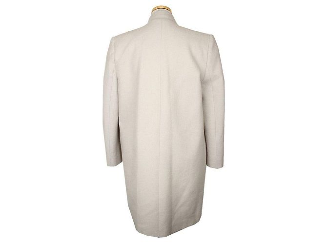 Isabel Marant Beiger Wollmantel mit Shearling-Besatz Weiß - Ansicht 4