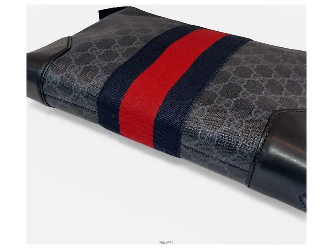 Gucci Clutch Supreme Stripe Blu - vista 4