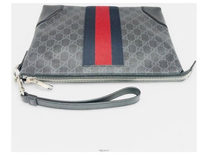 Gucci Clutch Supreme Stripe Blu - vista 6