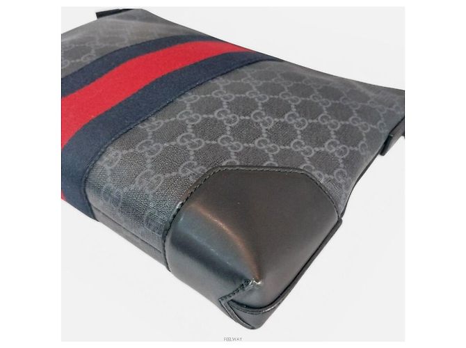 Gucci Clutch Supreme Stripe Blu - vista 7