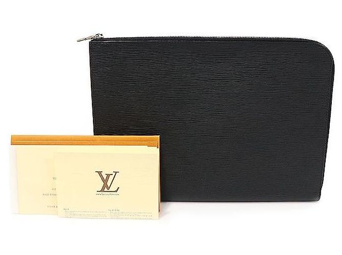 Louis Vuitton Clutch Pochette Jour GM in pelle Epi nera Nero - vista 2