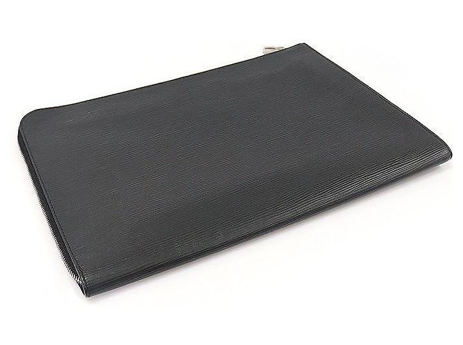 Louis Vuitton Clutch Pochette Jour GM in pelle Epi nera Nero - vista 4