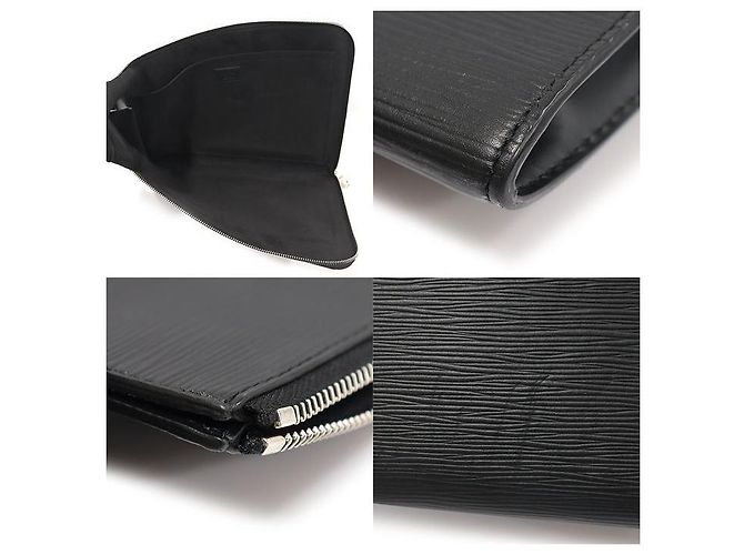 Louis Vuitton Clutch Pochette Jour GM in pelle Epi nera Nero - vista 6