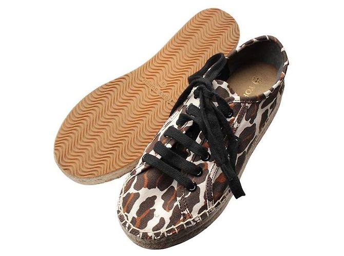 Tory Burch Sneaker espadrilles con stampa leopardata Marrone - vista 3