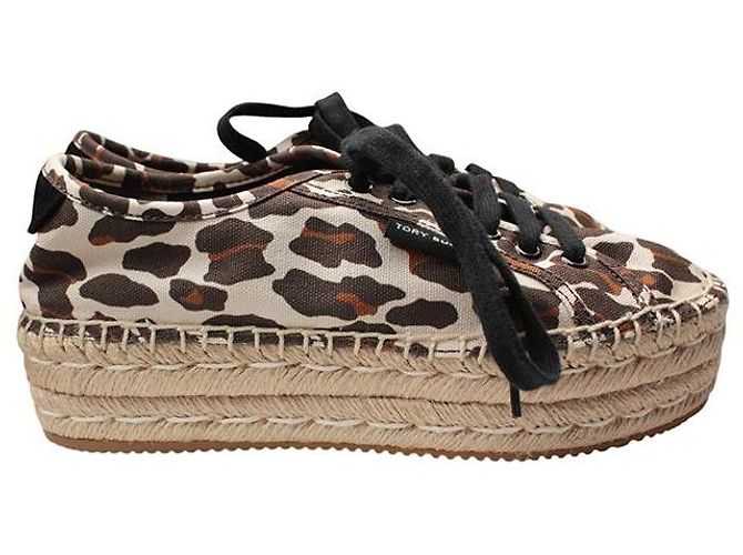 Tory Burch Sneaker espadrilles con stampa leopardata Marrone - vista 5
