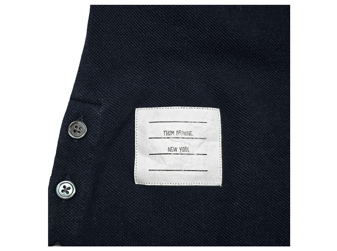 Thom Browne Abito in piqué a maniche corte Blu - vista 5